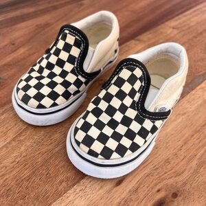 Black and white checker vans